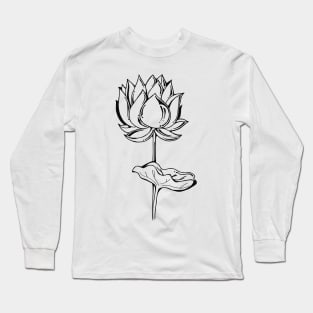 Flower Line Art Long Sleeve T-Shirt